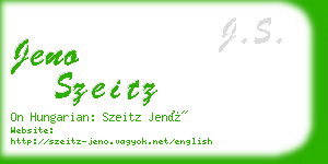 jeno szeitz business card